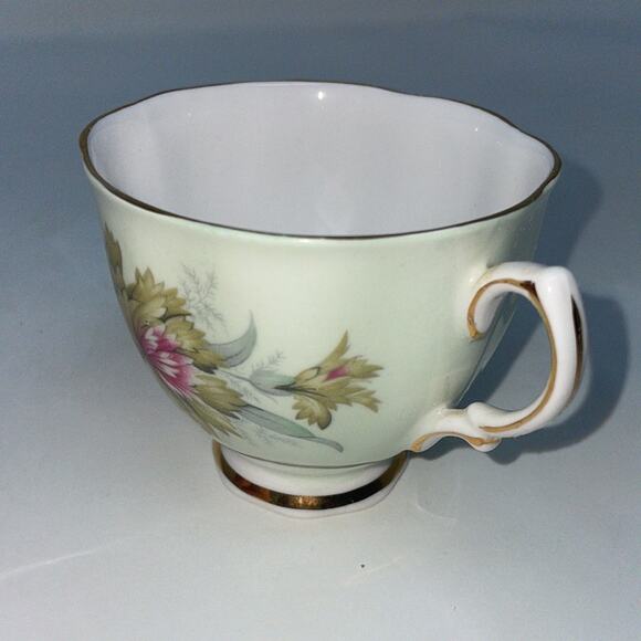 Vintage Colclough Green Floral Teacup and Saucer - Picture 2 of 9